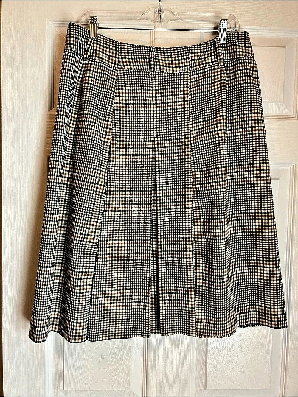 Plaid A-Line Skirt in Brown & Black Size 8
